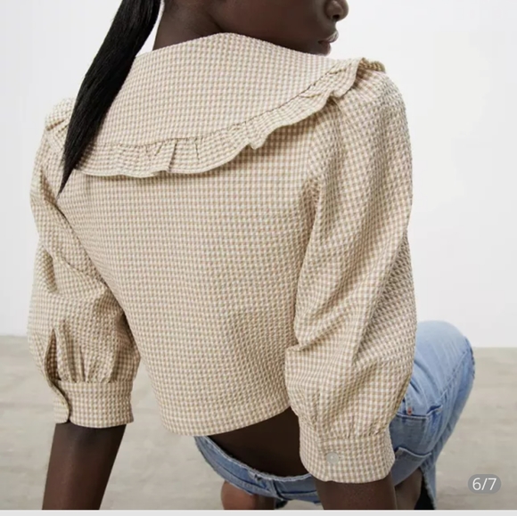 NWT Zara checked textured top - Picture 4 of 4
